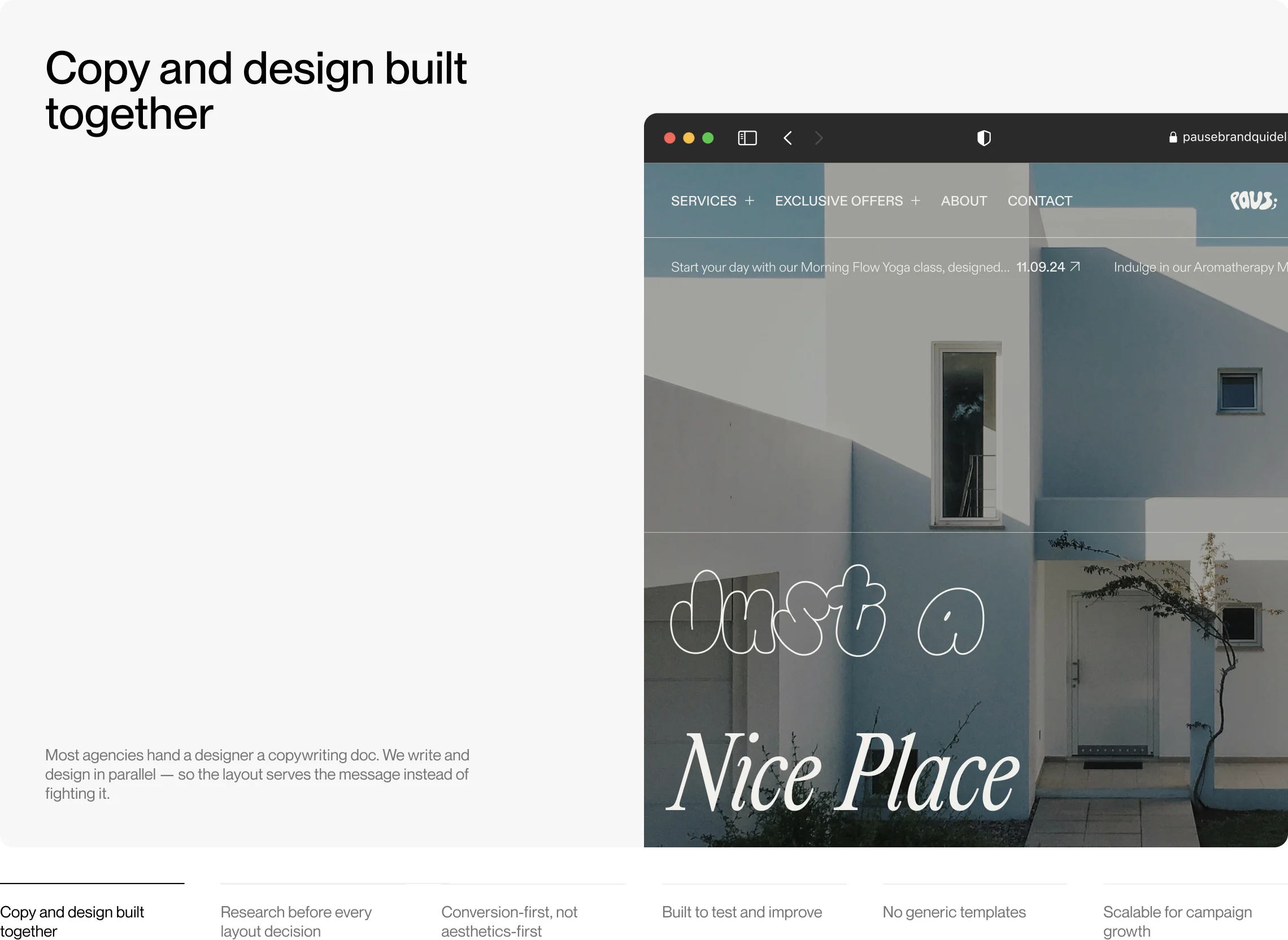 Copy and design built together