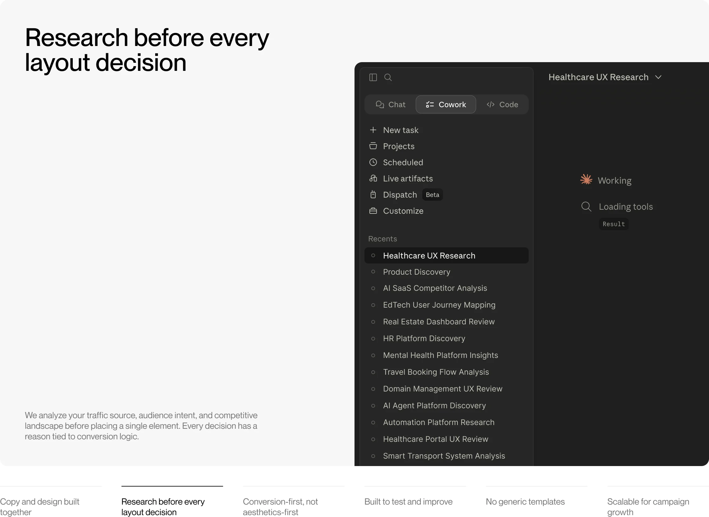 Research before every layout decision