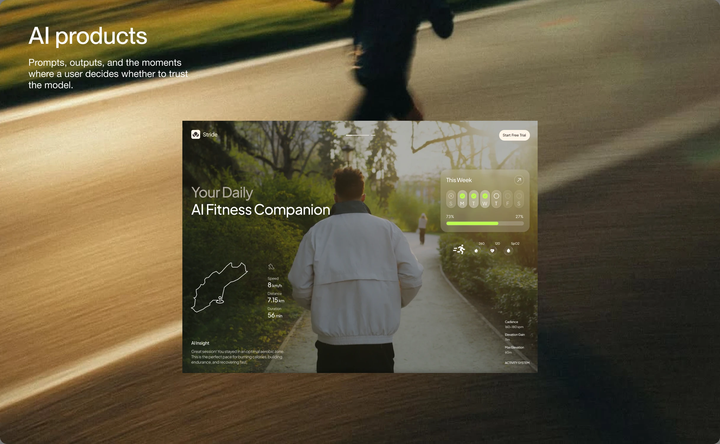 AI products — prompts, outputs, and the moments where a user decides whether to trust the model.