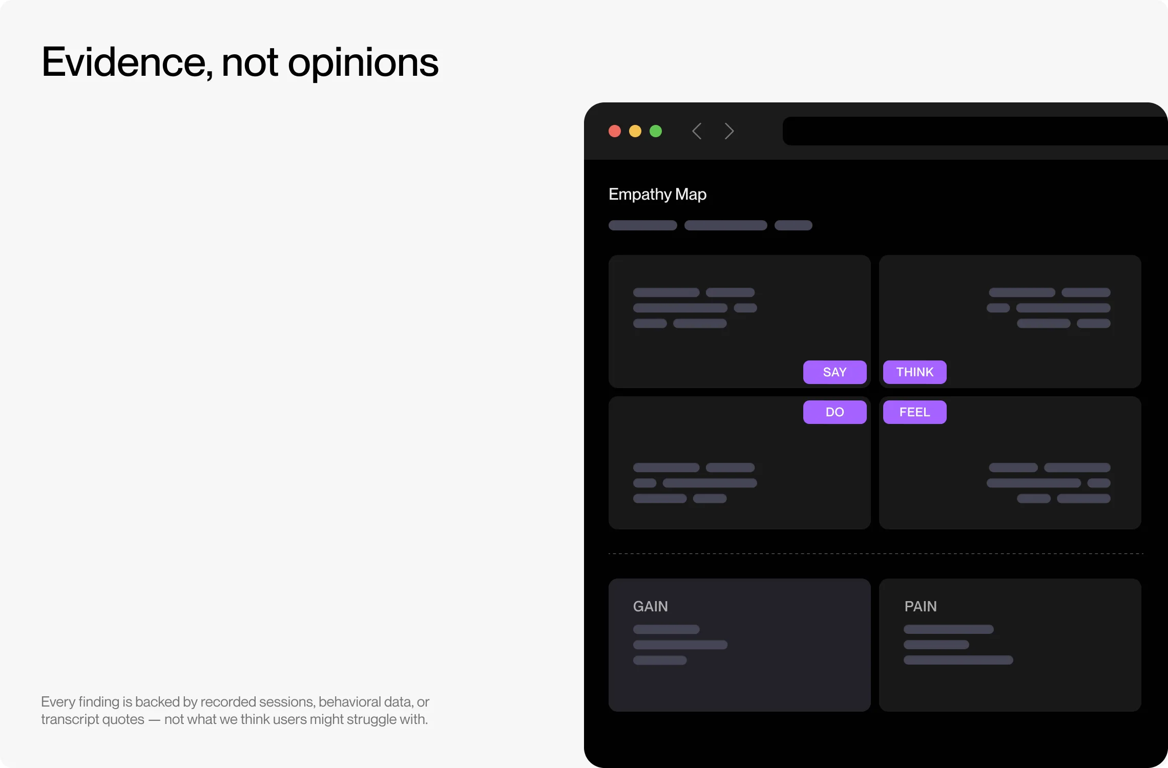 Evidence, not opinions