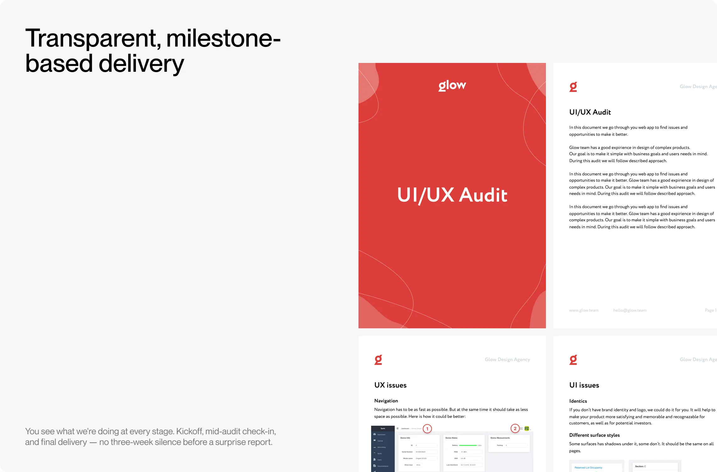 Transparent, milestone-based delivery