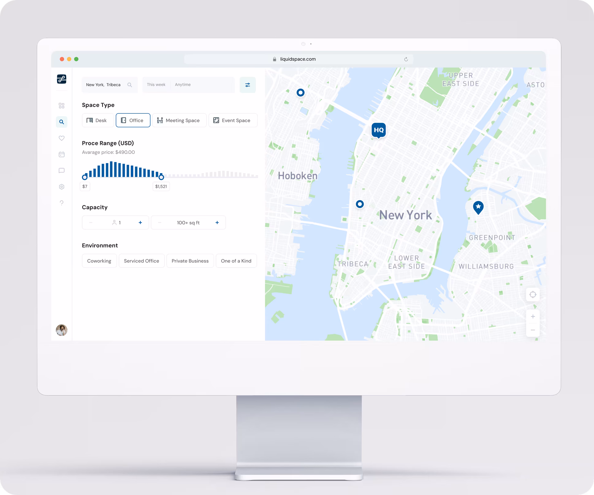 LiquidSpace - workspace rental service
