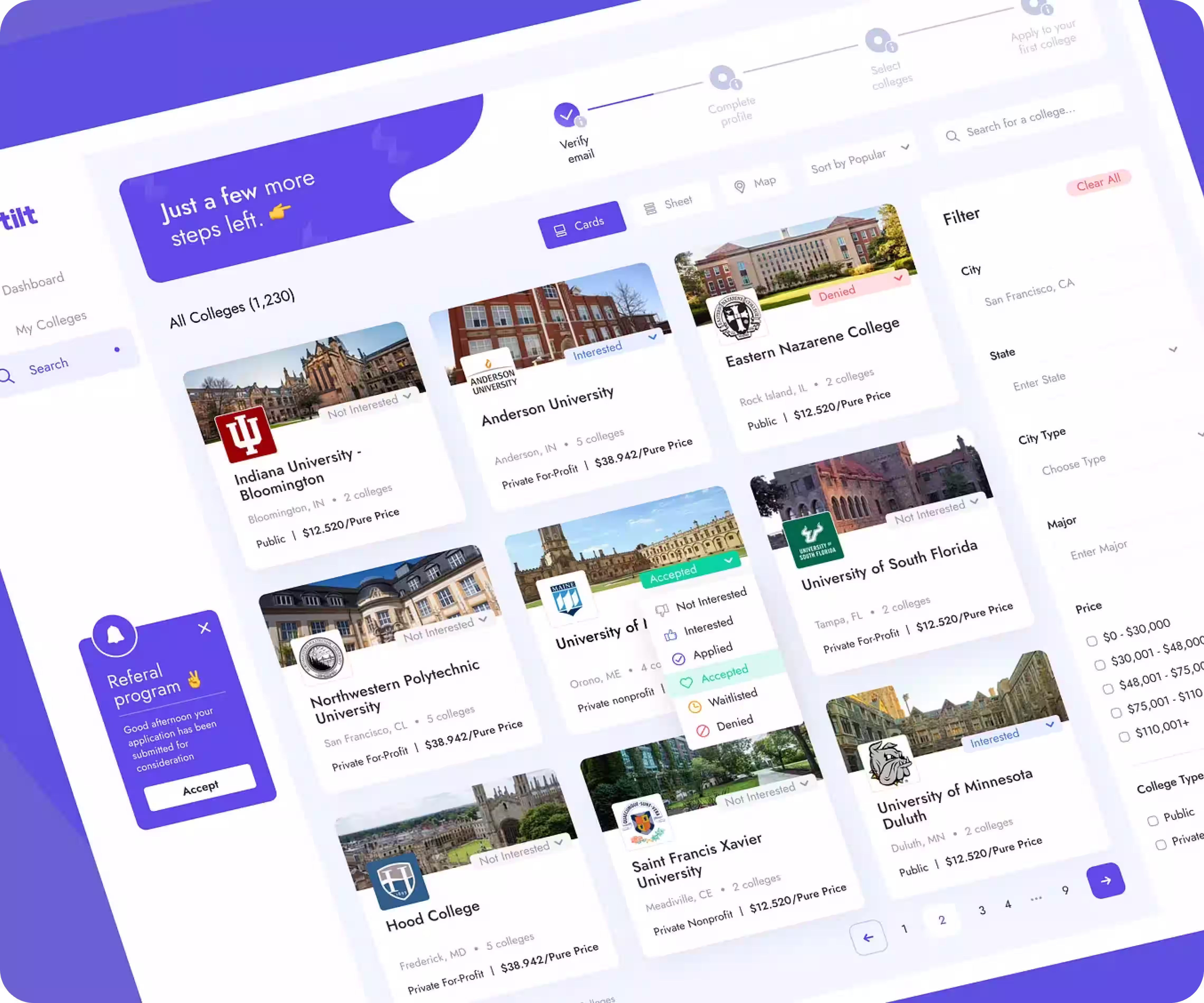 Tilt - financial aid platform